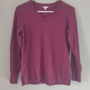 TALBOTS Petites Outlet Maroon Speckled Lightweight Sweater Size Small Petite